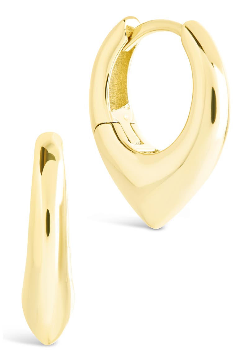 Colby Pointed Teardrop Hoop Earrings, Main, color, GOLD