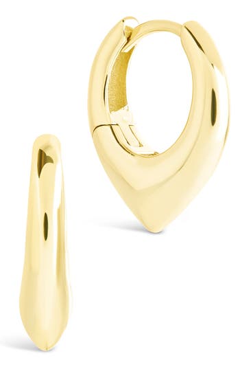 Sterling Forever Colby Pointed Teardrop Hoop Earrings In Gold