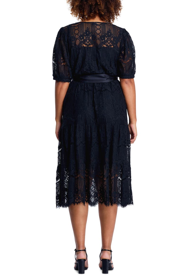 Lakeside Lace Midi Dress, Alternate, color, BLACK/GOLD