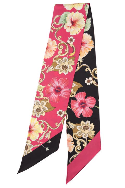 Hawaii Bloom - Skinny Silk Scarf for Women