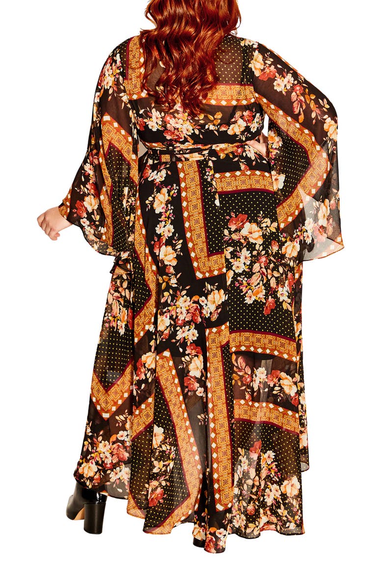 Falling Floral Long Sleeve Wrap Maxi Dress, Alternate, color, FLORAL