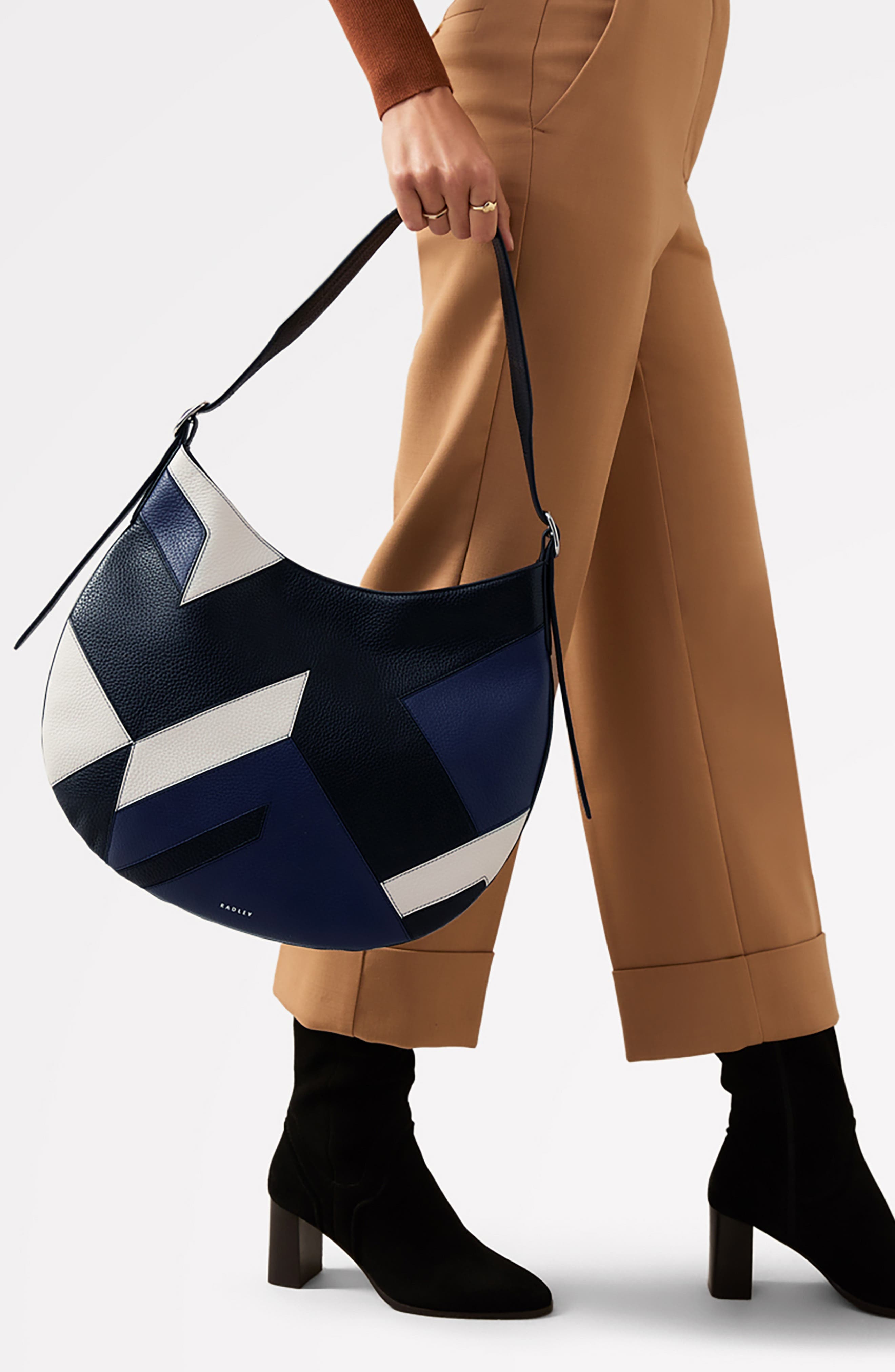 Radley Large Kensington Place Patchwork Shoulder Bag, Alternate, color, Black