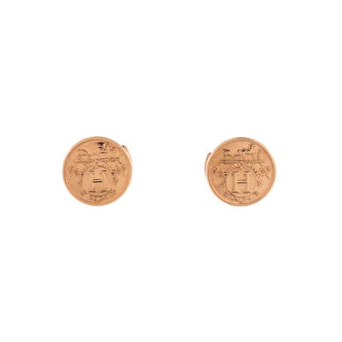 Ex-Libris Stud Earrings 18K Rose Gold XS