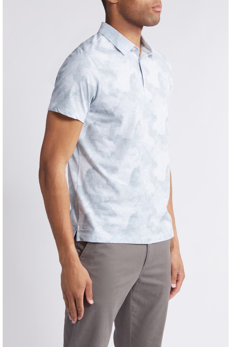 Laing Slim Fit Cloud Print Polo, Alternate, color, SOFT TEAL