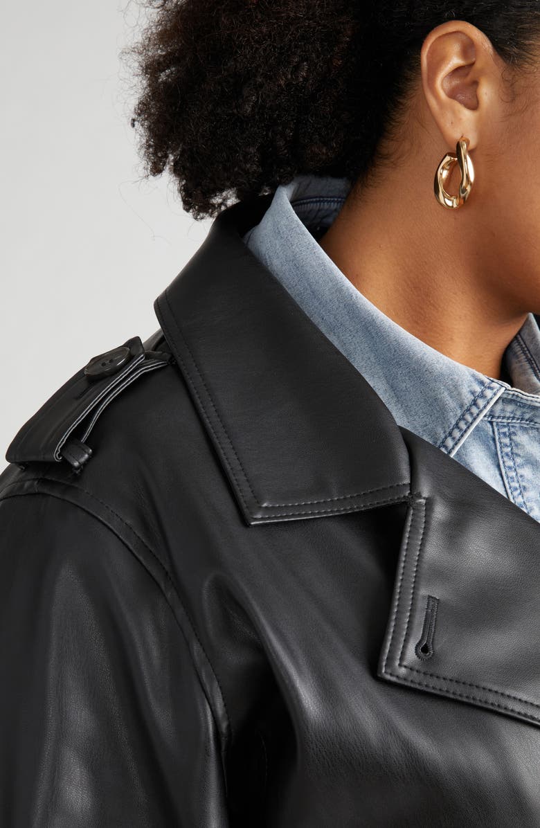 Universal Standard Water Resistant Faux Leather Trench Coat, Alternate, color, 