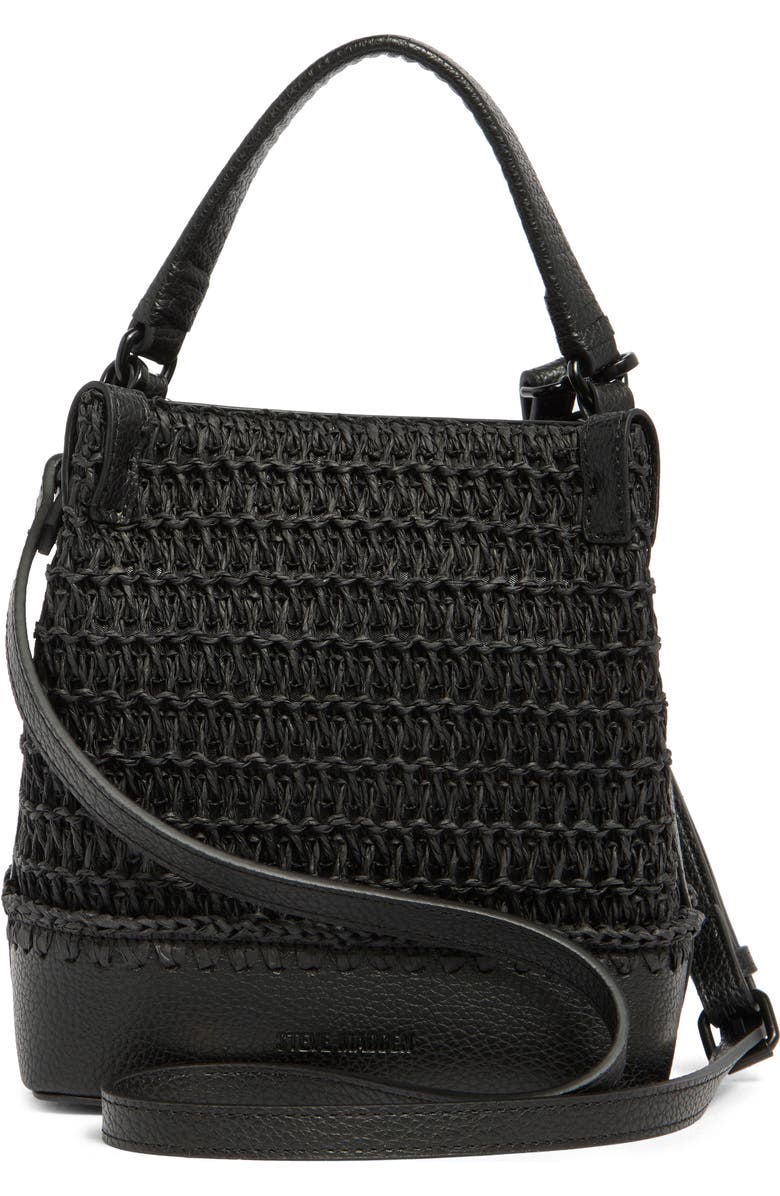 Steve Madden Macro Raffia Bucket Bag, Alternate, color,