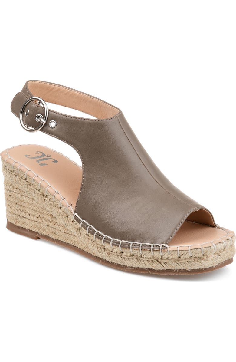 Journee Collection JOURNEE Crew Espadrille Wedge Sandal, Main, color, Taupe