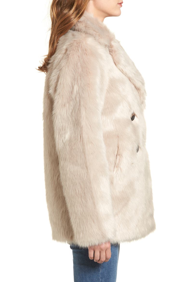 Faux Fur Coat, Alternate, color, CREAM