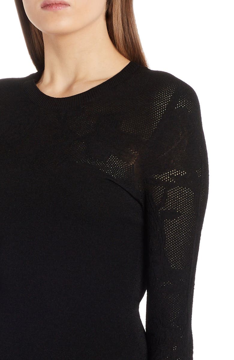 Versace Tattoo Knit Long Sleeve Sweater Dress, Alternate, color, 