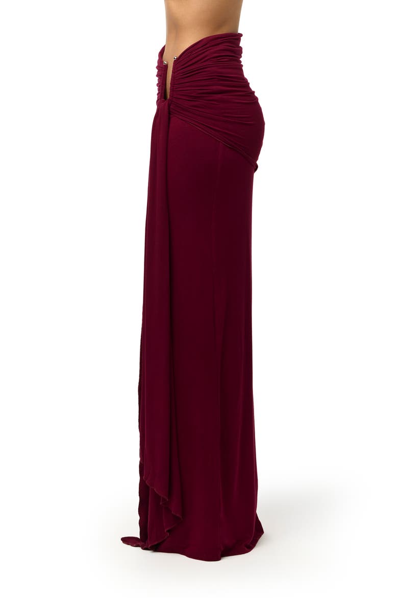 U-Wire Ruched Maxi Skirt, Alternate, color, SANGRIA