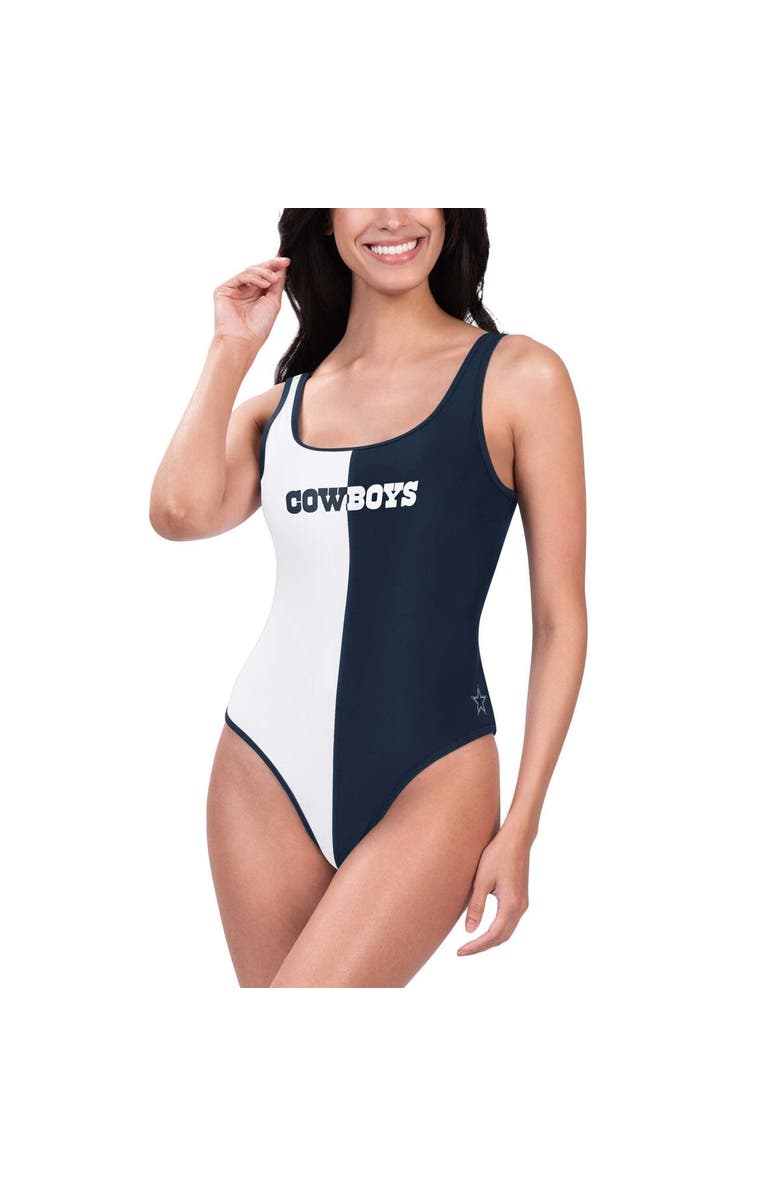 G-III 4HER BY CARL BANKS Women's G-III 4Her by Carl Banks Navy/White Dallas Cowboys Last Stand One-Piece Swimsuit, Alternate, color, Navy