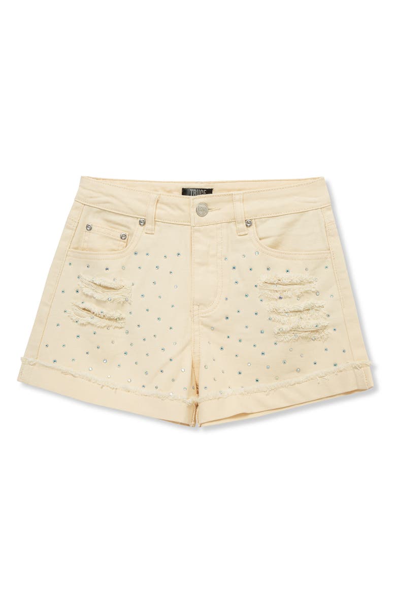 Truce Kids' Embellished Distressed Shorts, Main, color, Cream