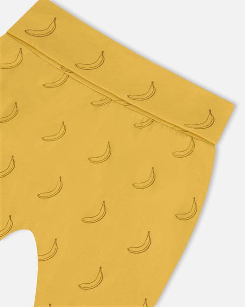Deux Par Deux Baby Boy's Printed Organic Cotton Top And Pant Set Yellow Bananas And Brown In Yellow Bananas And Brown