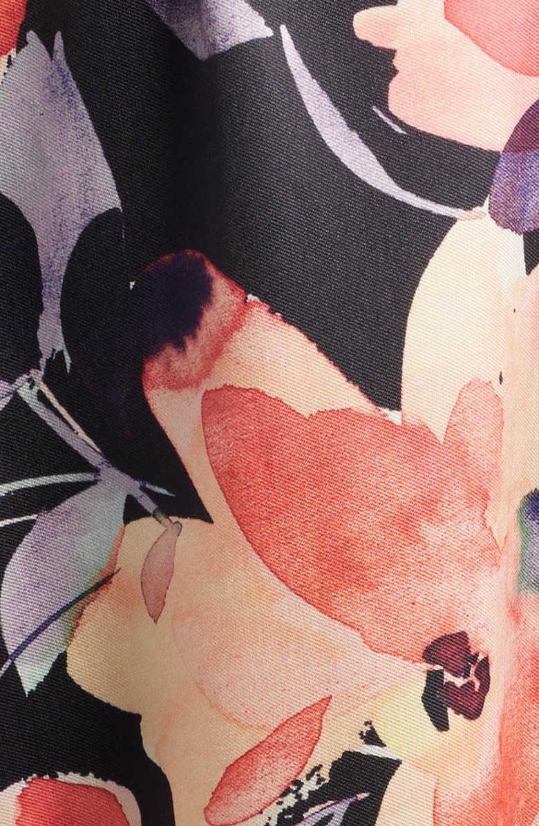 Julia Jordan Placed Floral Cocktail Midi Dress, Alternate, color, Black Multi