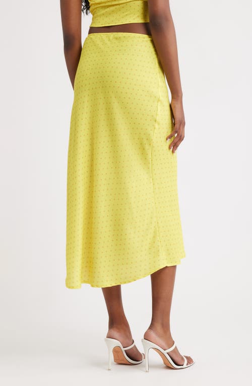 Bella Venice Evelyn Polka Dot Midi Skirt In Yellow