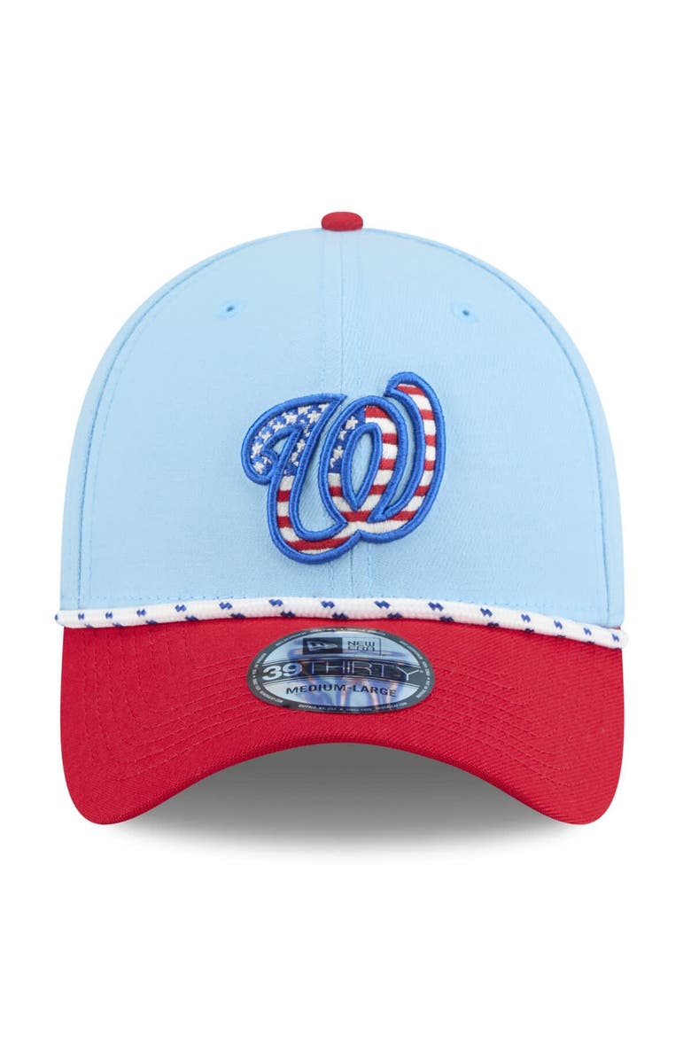 New Era Men's New Era Light Blue/Red Washington Nationals 2025 Fourth of July 39THIRTY Flex Hat, Alternate, color, Light Blue