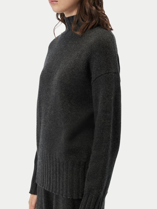 Gobi Mongolian Cashmere Relaxed-fit Cashmere Turtleneck In Charcoal