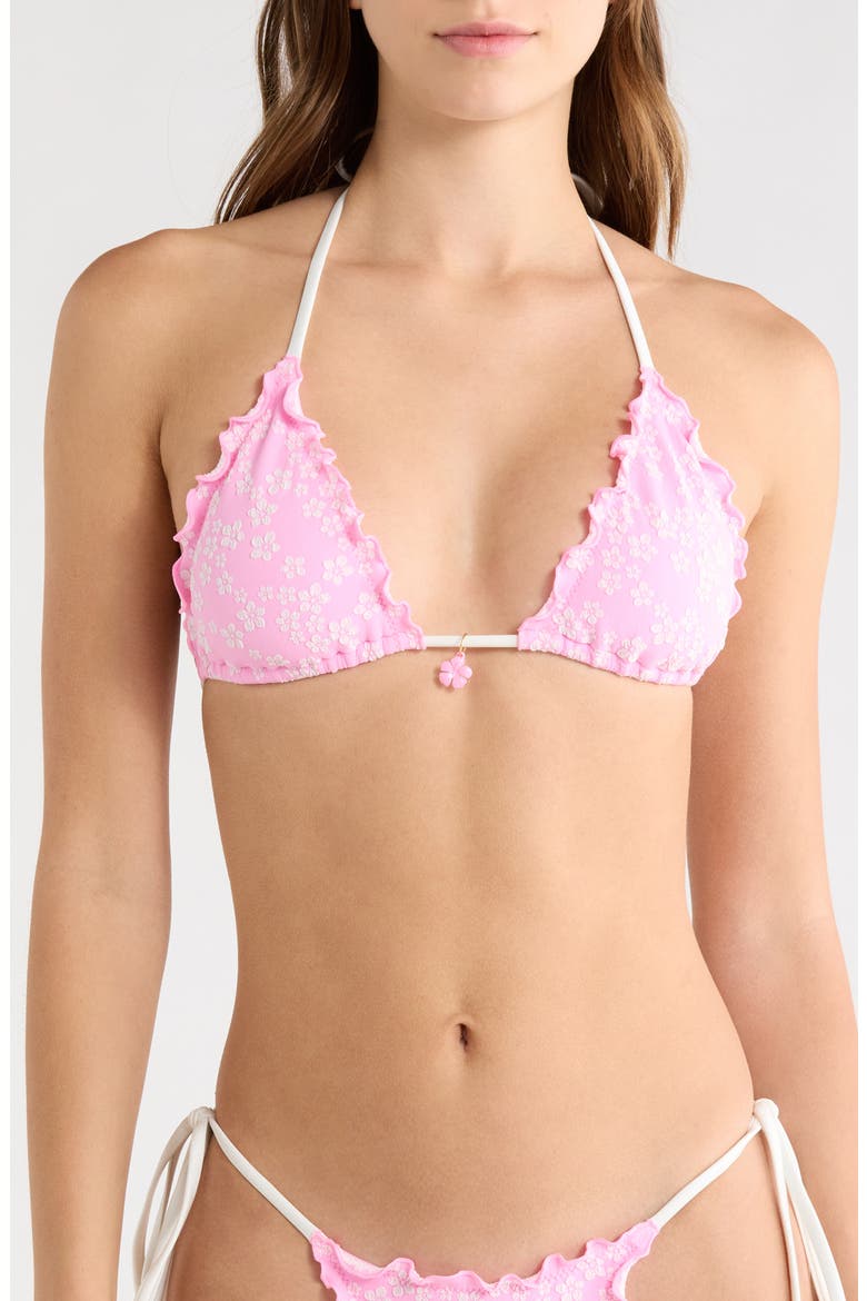Lettuce Trim Bikini Top, Main, color, SUGAR SPRINKLE