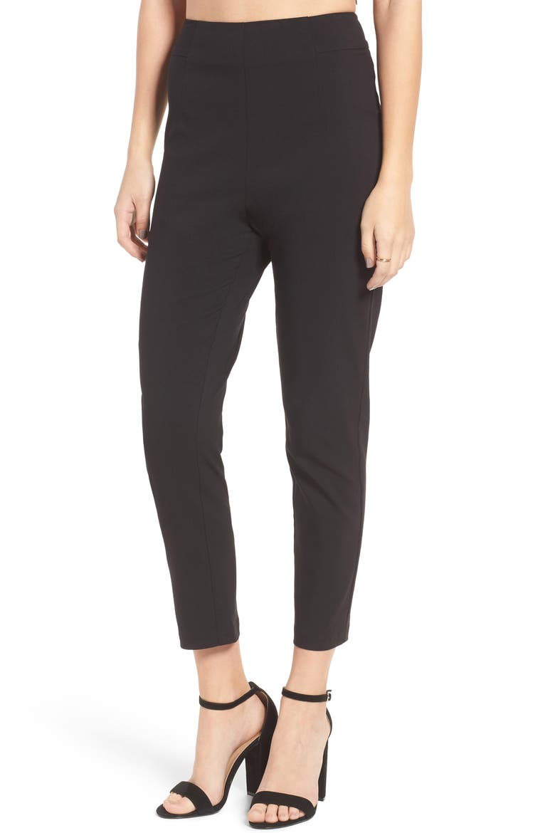 High Waist Pants, Main, color, BLACK