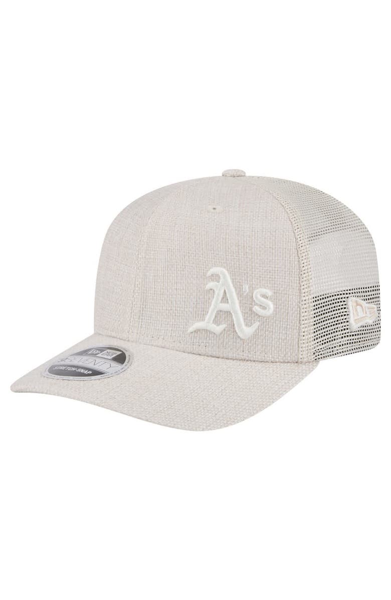 New Era Men's New Era Light Beige Athletics Flawless 9SEVENTY Stretch-Snap Hat, Main, color, 