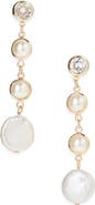 Cara Freshwater Pearl Linear Earrings