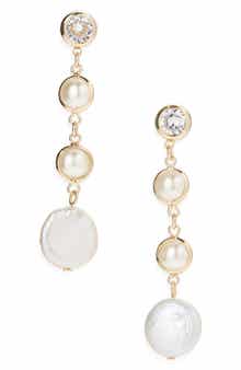 Cara Freshwater Pearl Linear Earrings