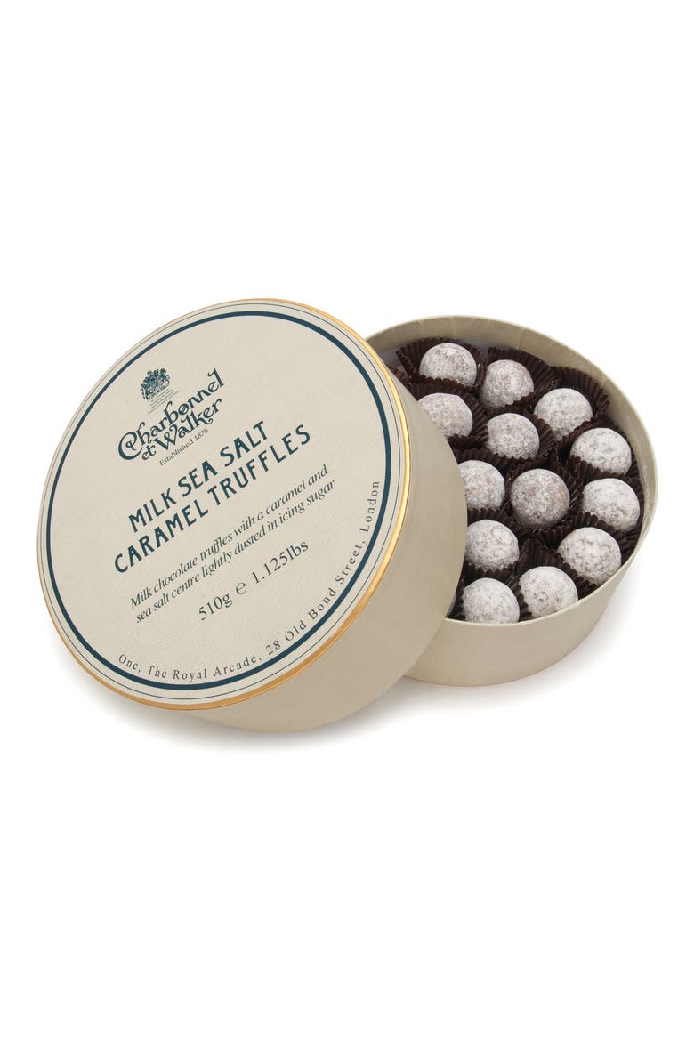 Sea Salt Caramel Milk Chocolate Truffles in Double Layer Gift Box, Main, color, SEA SALT/ MILK CARAMEL