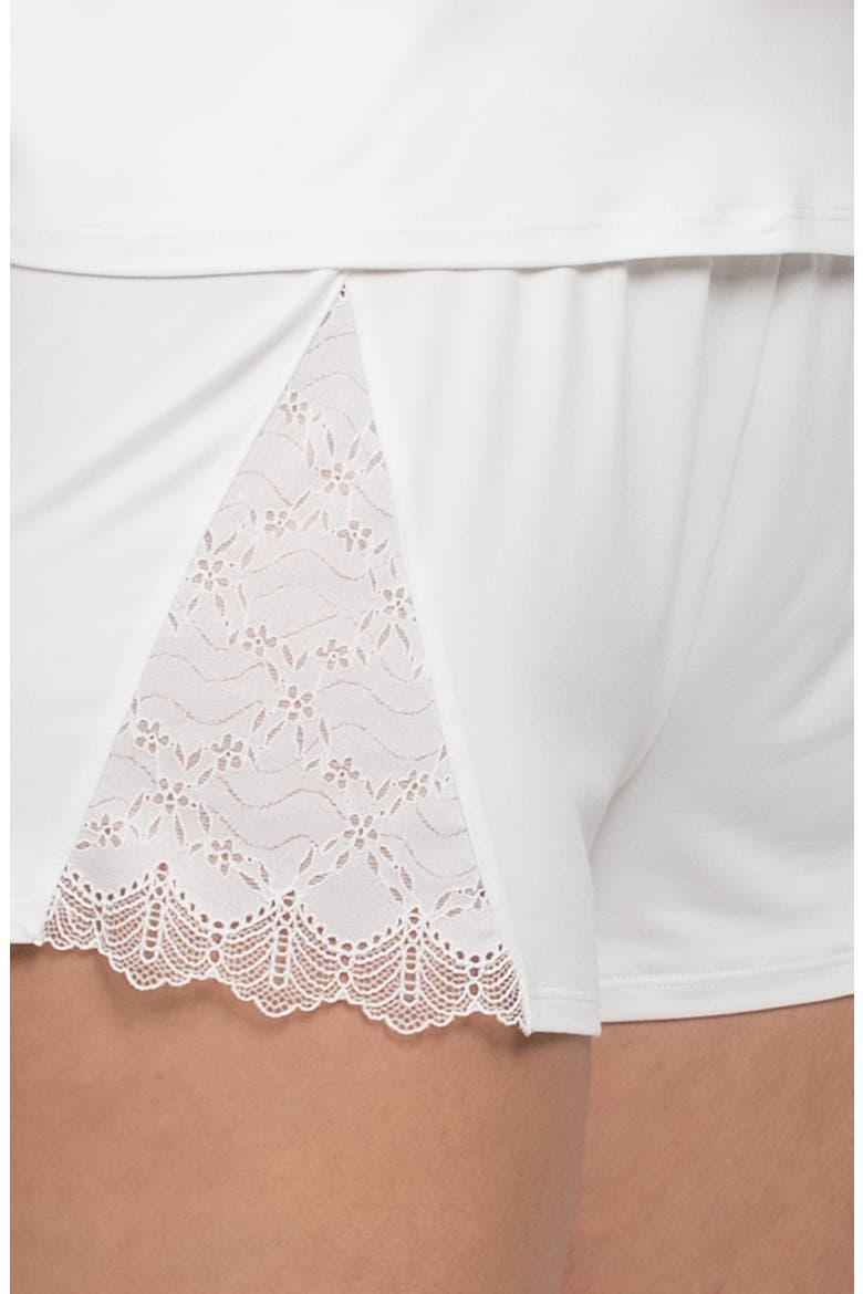Sevilla Lace Trim Short Pajamas, Alternate, color, IVORY