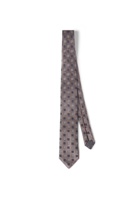 Silk tie with squares pattern