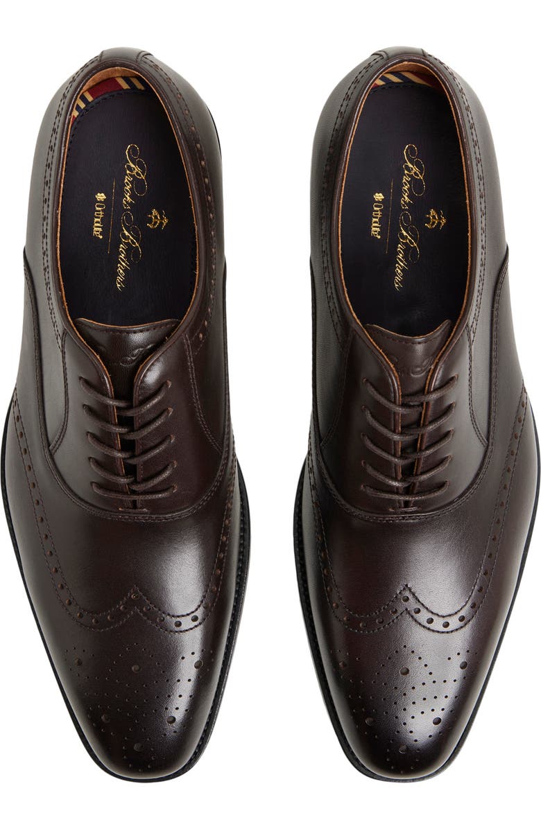 Brooks Brothers Macarthur Wingtip Oxford, Alternate, color, Dark Brown