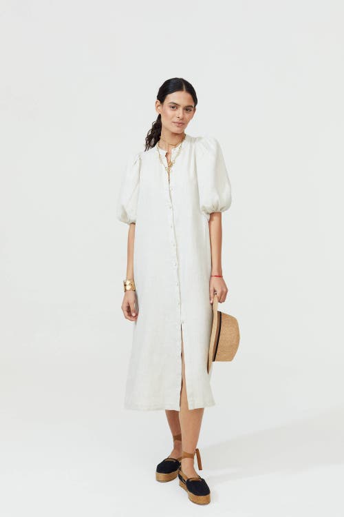 Lanhtropy Bubble Linen Dress In Natural In Natural