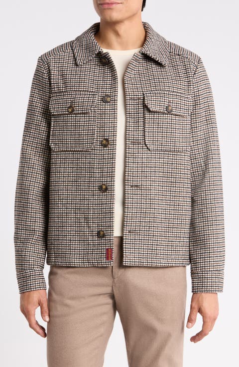 Houndstooth Cropped Trucker Jacket