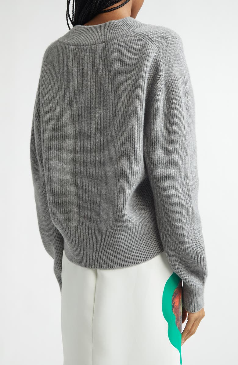 Brandon Maxwell The Maris Cashmere Rib Sweater, Alternate, color, Huskey Grey