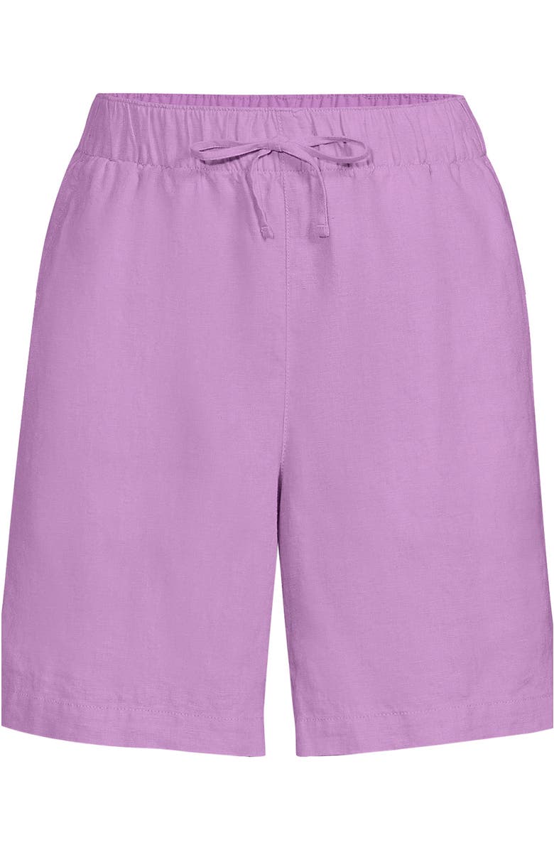 Lands' End Linen High Rise Pull On 7" Shorts, Alternate, color, Wild Lilac