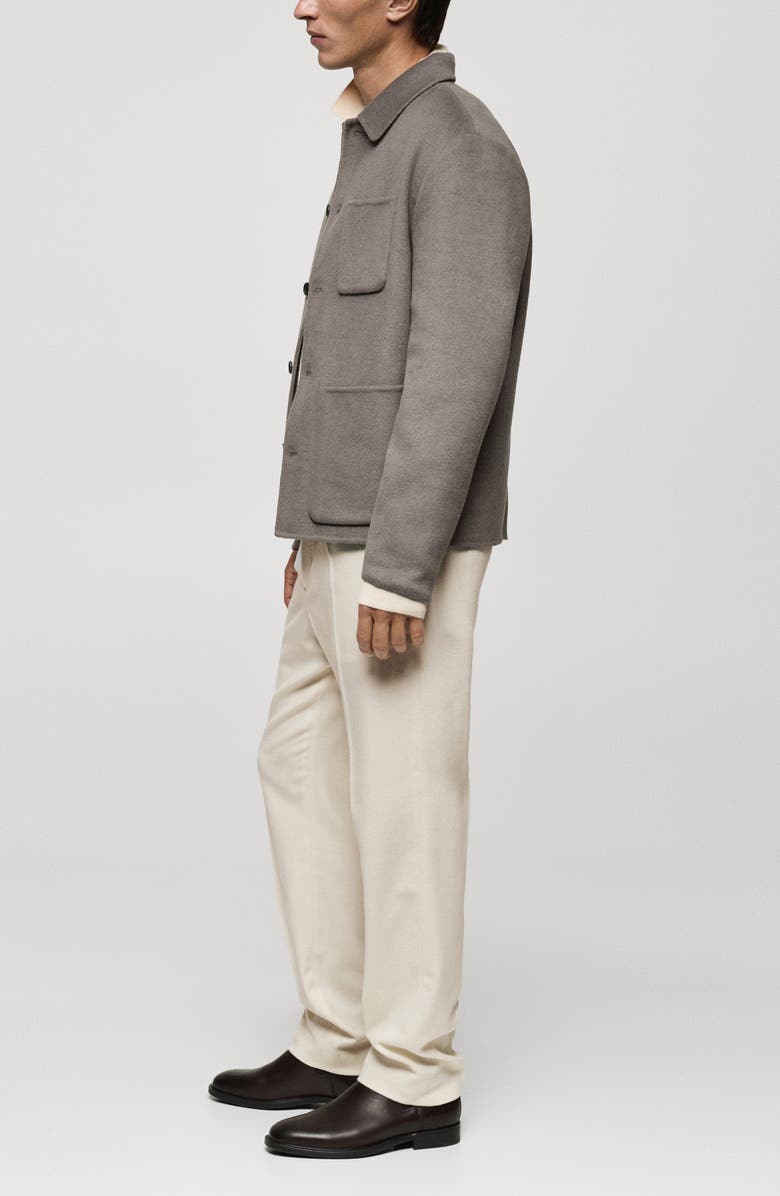 MANGO Handmade Wool Blend Overshirt, Alternate, color, 