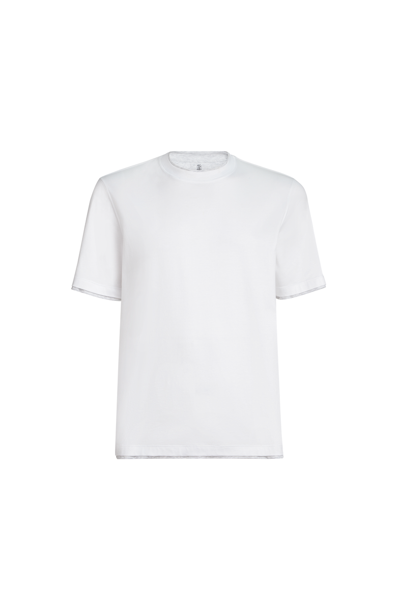 Brunello Cucinelli T-shirt with faux-layering, Alternate, color, White