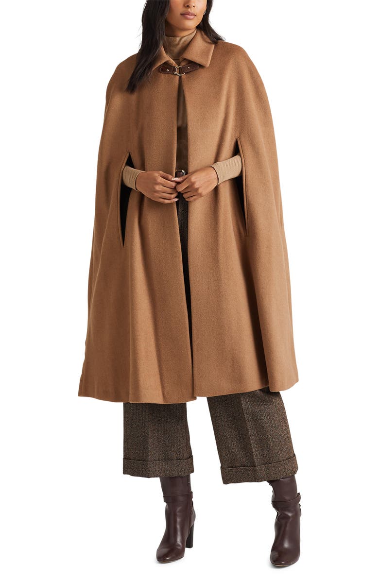 Lauren Ralph Lauren Wool Blend Cape, Main, color, 