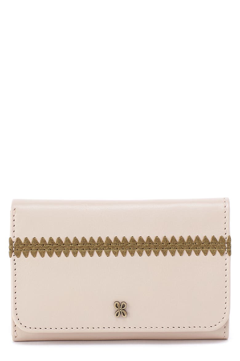 Jill Leather Trifold Wallet, Main, color, PALE FLAX