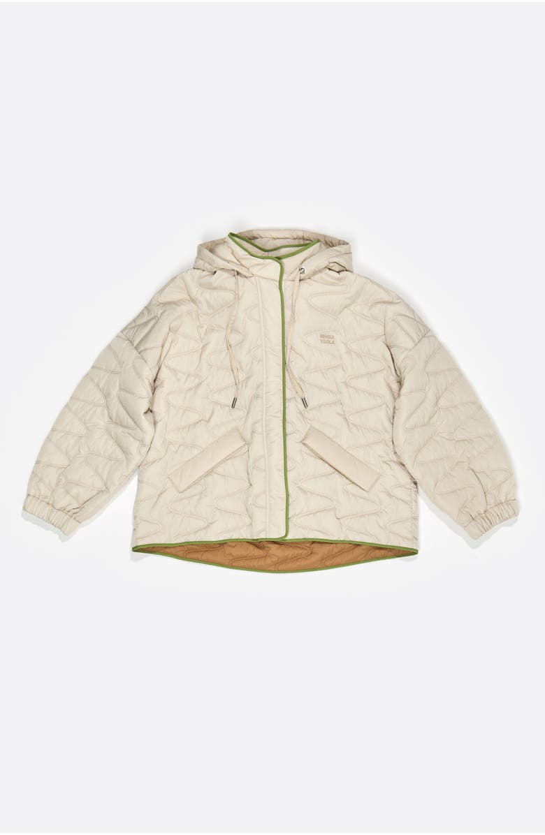Bimba y Lola Short Padded Jacket Hood, Alternate, color, Ivory