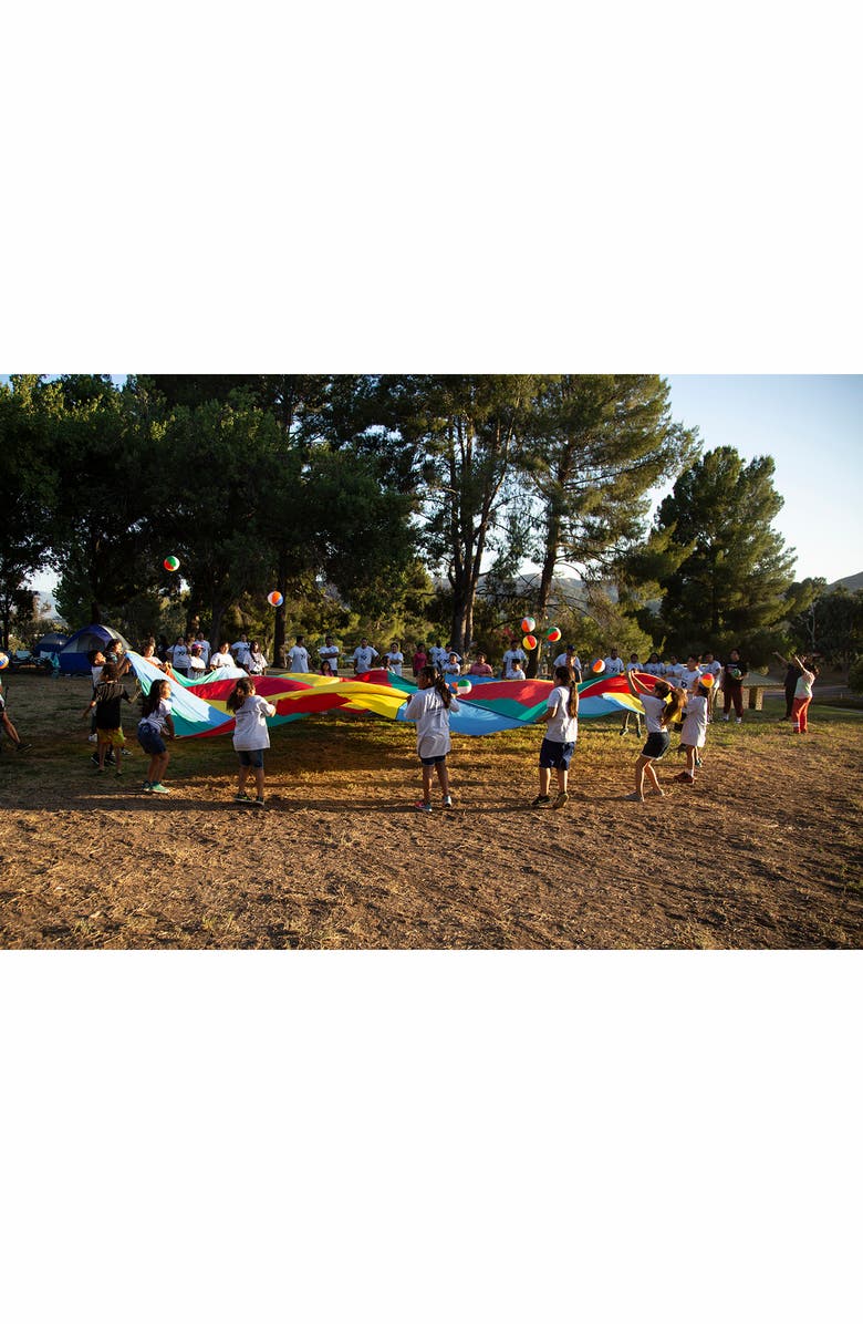 Pacific Play Tents 45-Foot No-Handle Parachute, Alternate, color, Blue Red Yellow Orange