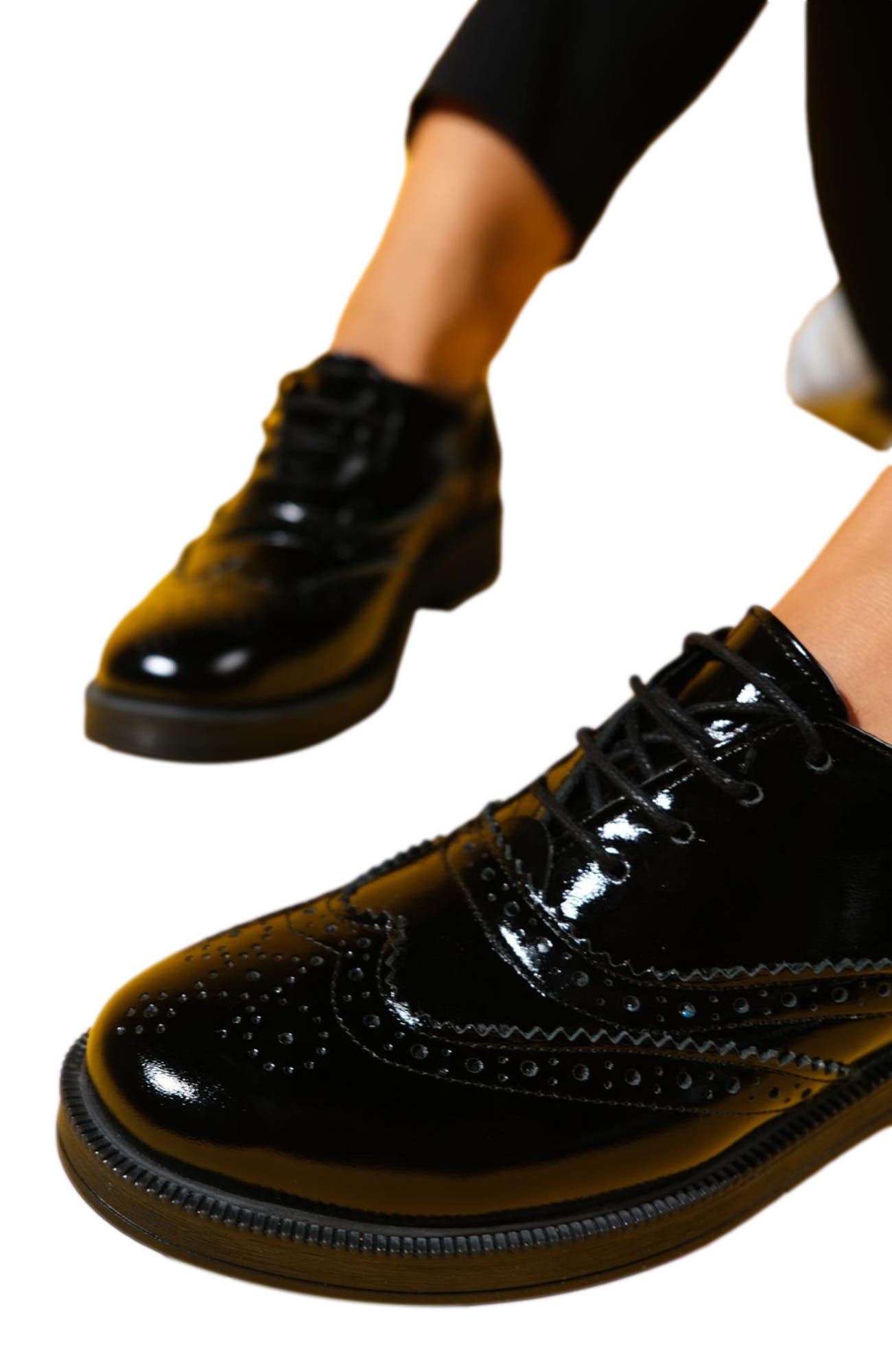 Forever &amp; Always Shoes Avra Leather Oxford, Alternate, color, Black Patent Leather
