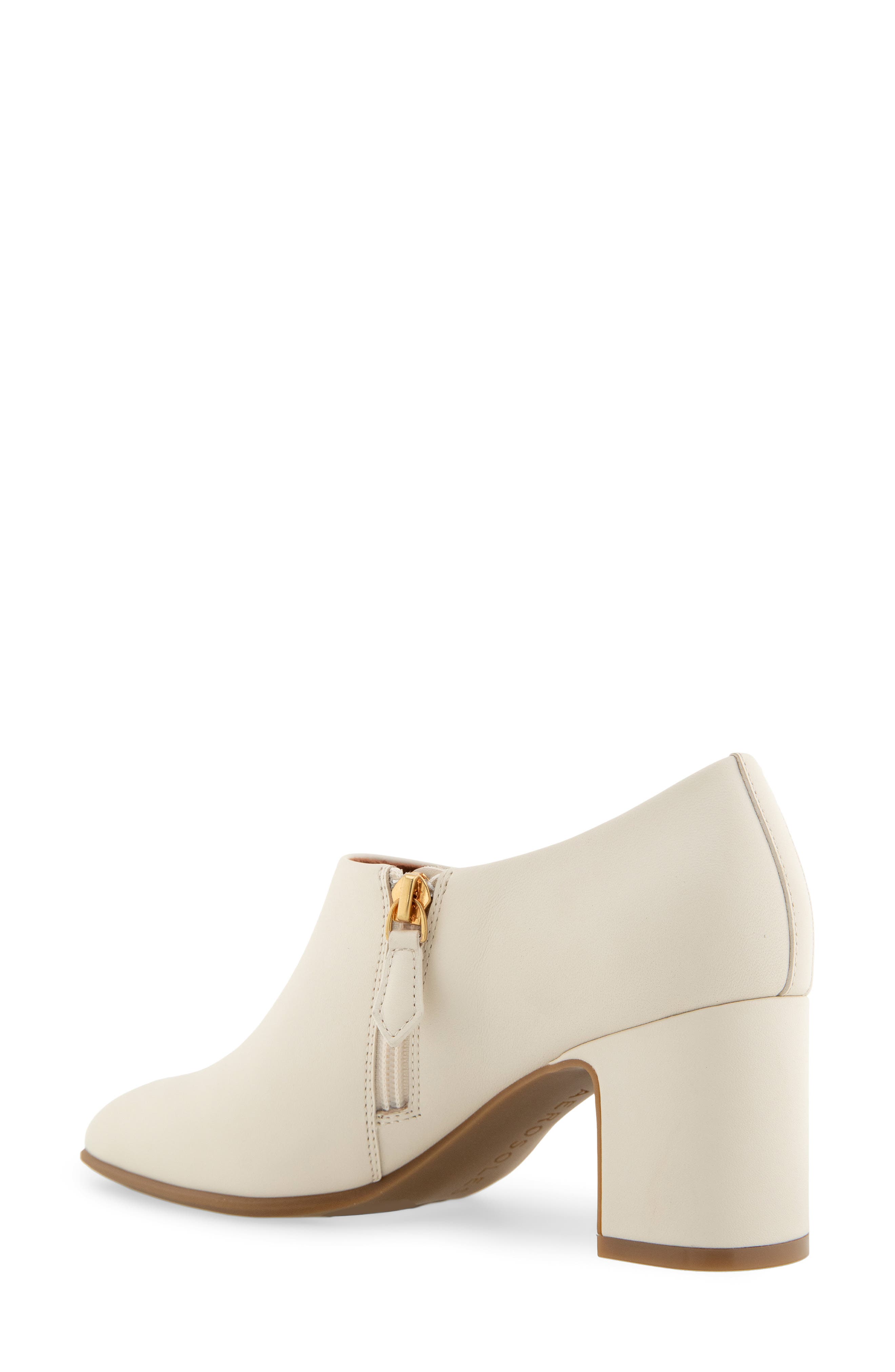 Melina Block Heel Bootie, Alternate, color, EGGNOG LEATHER