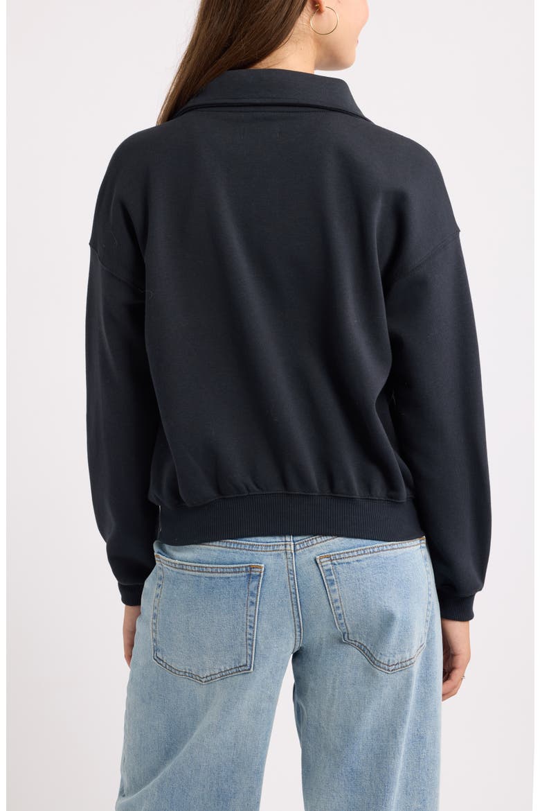 Everyday Fleece Funnel Neck Zip Sweatshirt, Alternate, color, BLACK JET
