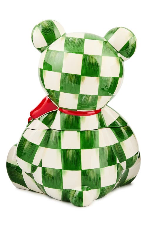 Mackenzie-childs Mackenzie Childs Check It Out Bear Cookie Jar In Green