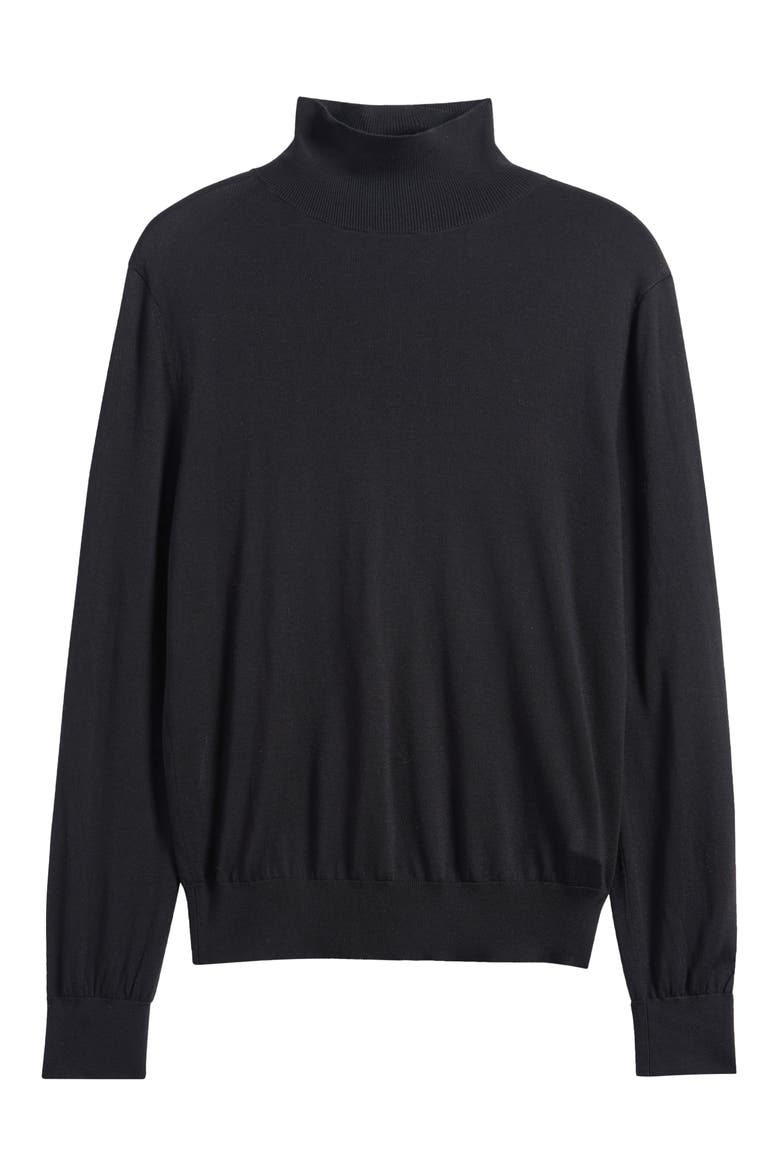 Angel Silk & Wool Blend Turtleneck Sweater, Alternate, color, BLACK