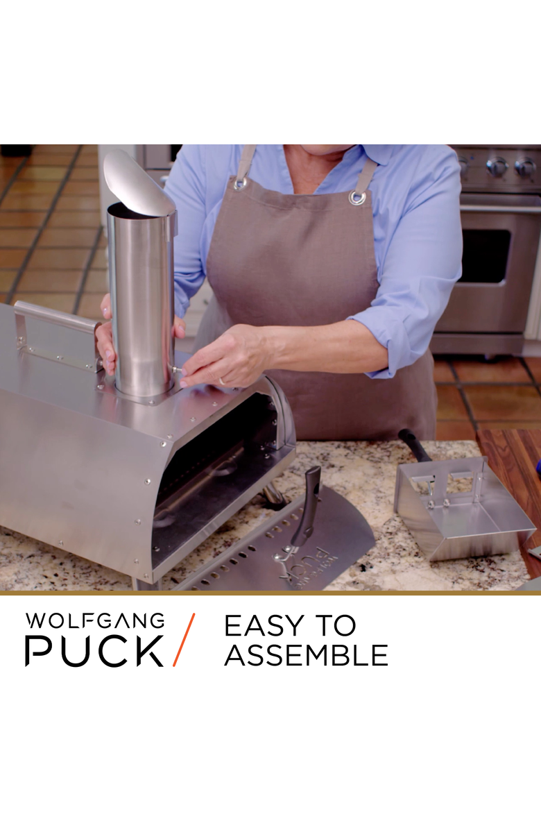 Wolfgang Puck Outdoor Pizza Oven, Durable Stainless Steel, Portable Pizza Oven, Compact Storage, Pellet Pizza Oven, Alternate, color, Silver