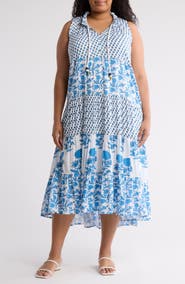 T Tahari Sleeveless Tiered Maxi Dress
