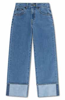 Kids' Wide Leg Cuffed Jeans