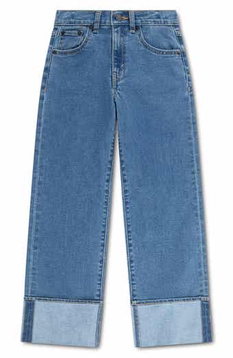 Kids' Wide Leg Cuffed Jeans
