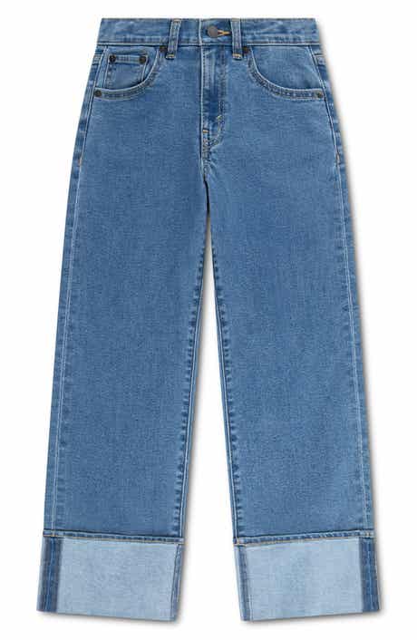 Kids' Wide Leg Cuffed Jeans